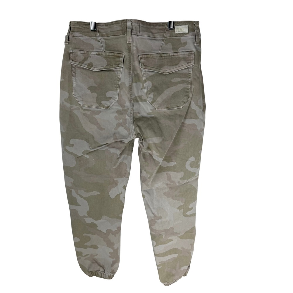 PAIGE Mayslie Camo Jogger Pants Green Tan Utility Slim Fit Size 28 - Picture 3 of 11